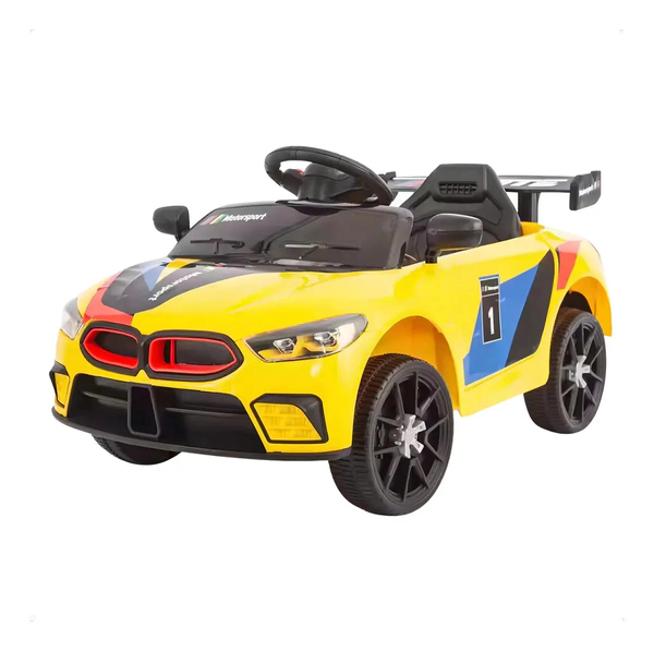 Auto A Batería De Carrera 6v Control Padres Luces Sonido AMARILLO