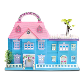 Casa De Muñecas Transportable Con Accesorios Y Figuras Nena