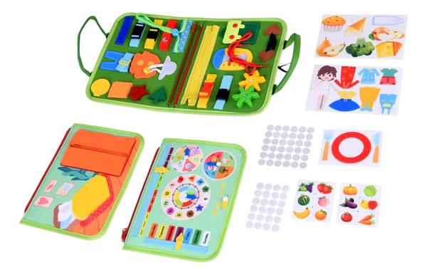 Tablero Libro Sensorial Tela Didáctico Montessori Educacinal