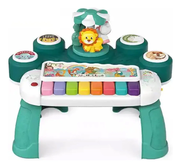 Mesa Interactiva Musical Infantil Piano Tambores Y Carrusel