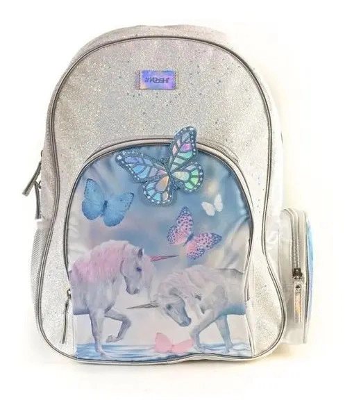 Mochila Kooshi Unicornio Y Mariposa Espalda 17 Pulgadas