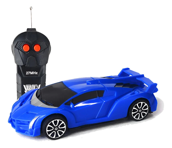 Auto De Carrera Radiocontrol Con Luz Escala 1:24 Con Aleron Amarillo