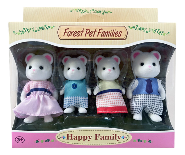 Muñecos X4 Animales Forest Pets Familia Oso