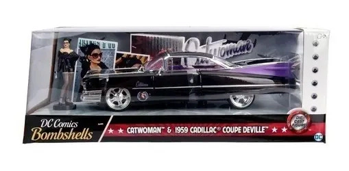 Vehiculo Bombshells Cadillac 1959 C/figura Cat Woman Esc 124