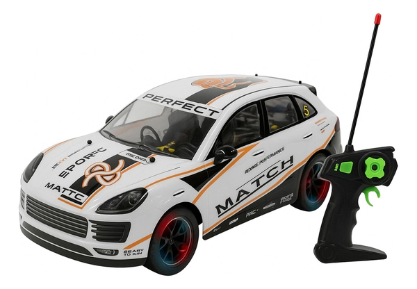 Auto 1:10 De Carrera A Control Remoto Con Batería Recargable Blanco Auto