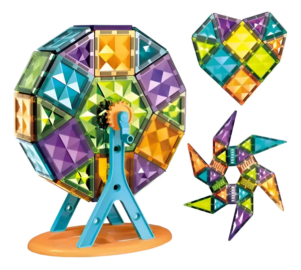 Juego Magnético Para Niños Y Niñas De 63 Piezas Multicolor