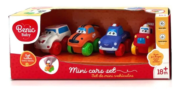 Set De Mini Autitos Con Forma De Animalitos Benic Baby Orig.