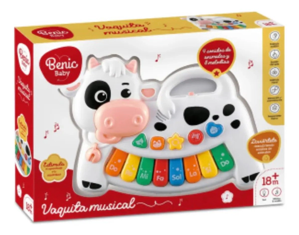 Piano Vaquita Musical Para Bebé Teclado Música Benic Baby