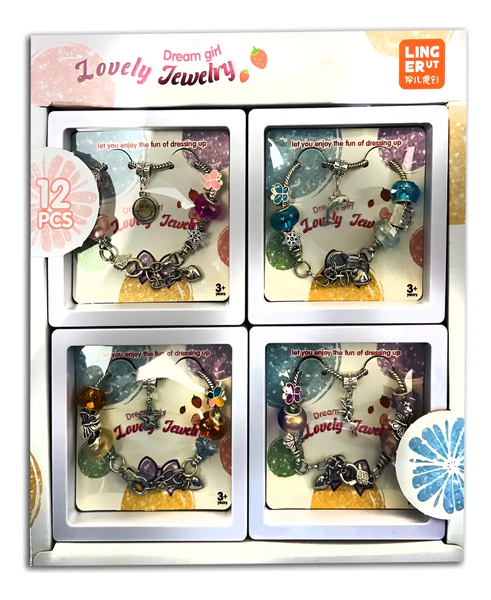 Pulsera Lovely Jewelry Con Dijes Metálicos Para Niñas Unidad