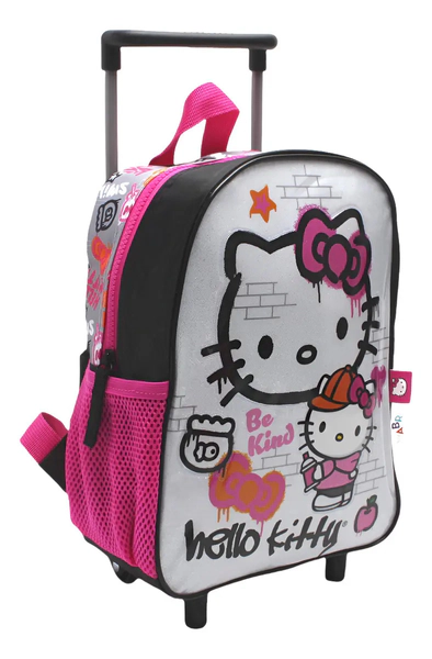 Mochila Escolar Hello Kitty Grafiti Con Carro 12' Wabro