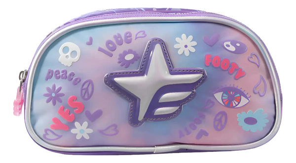 Cartuchera Star Footy Doble Cierre Hologram Luz Led