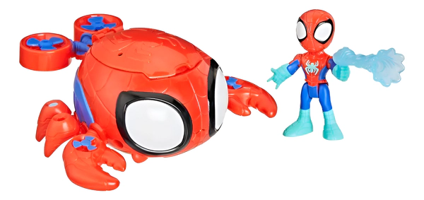Figuras De Acción Spidey Con Vehículo Acuático Hasbro