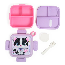 Chimola Lunchera Lunch Box Personaje Cat Gatito Con Tenedor