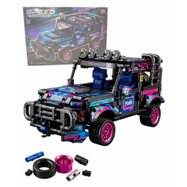 Camioneta De Bloques 4x4 Pull Back Estilo Punk Off-road