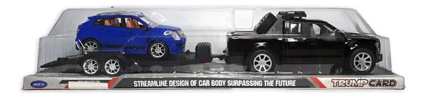 2 Vehiculos A Friccion Camioneta Trailer Pickup Track C