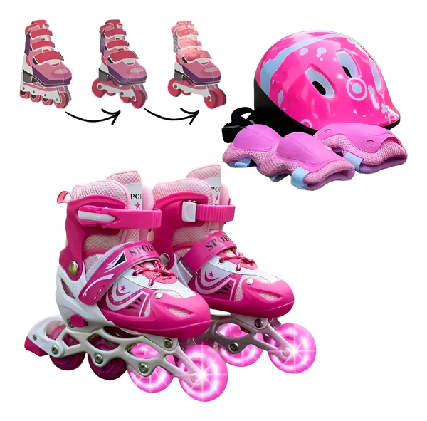 Rollers 4ruedas Extensible C/set De Protección Bolso Julieta