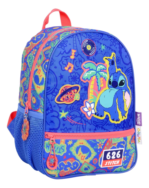Mochila Stitch Disco 12 Espalda Azul