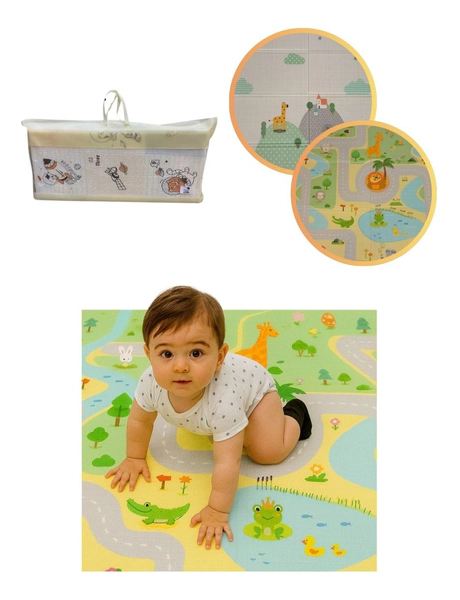 Manta Alfombra Antigolpes Reversibles 180x120 Plegable Bebe