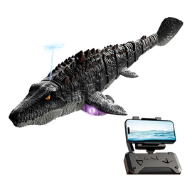 Dinosaurio Mosasaurus Radio Control Y Cámara Hd Por App Azul Mosasaurus