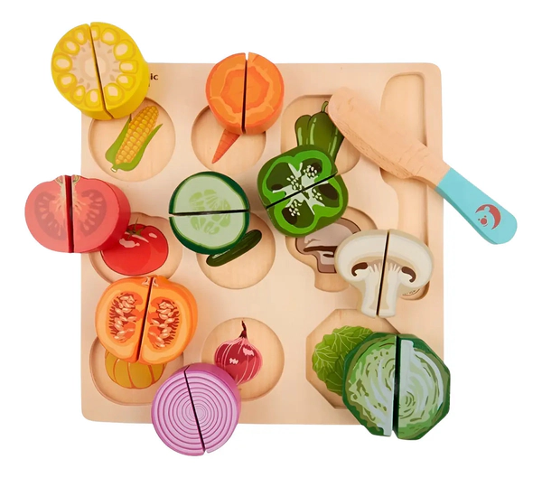 Juego De Encastre Figuras De Comida Puzzle Didáctico Bebe