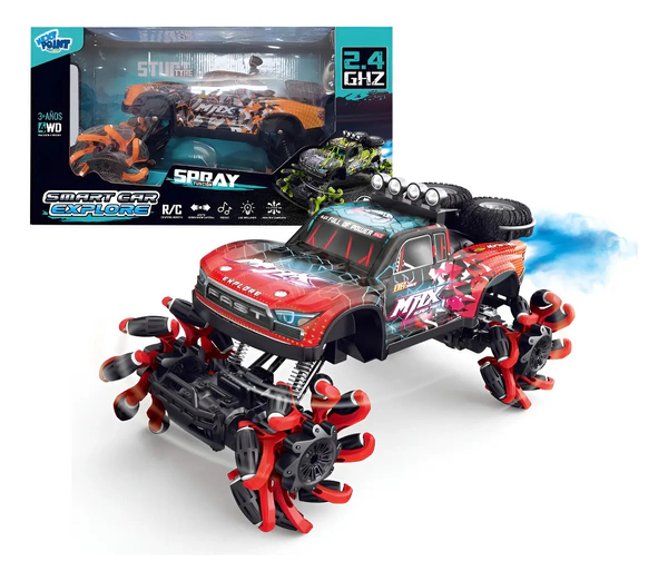 Smart Car Explore Camioneta R/c 4x4 Todo Terreno Lanza Spray en la pista