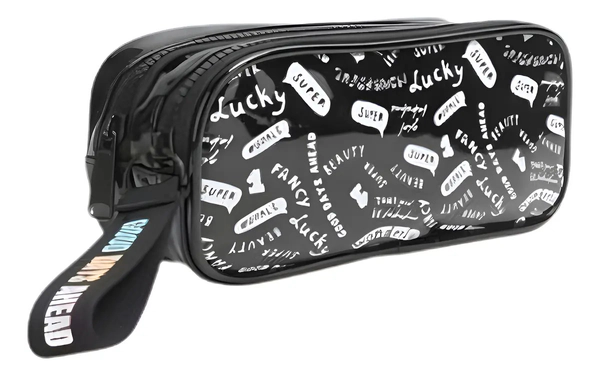 Cartuchera Negra Graffiti Estuche Dos Divisiones Zaphir