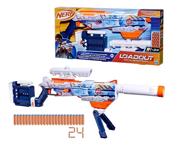Lanzador Nerf Loadout Arctic Zerostriker 24dardos Multicolor