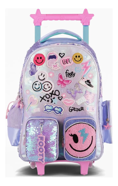 Mochila Carro 18 Happy Smile Led Footy Escolar
