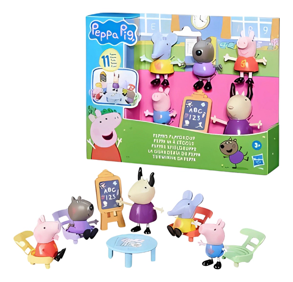 Set Muñecos Articulados Peppa Pig Y Su Guardería C/11 Piezas