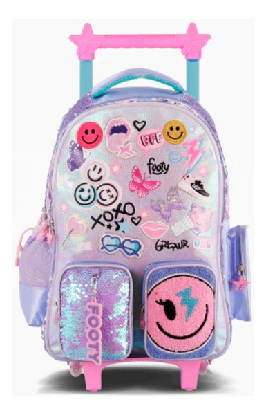 Mochila Carro 18 Happy Smile Led Footy Escolar