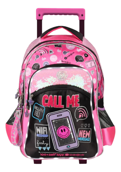 Mochila Footy Con Carro 18l Call Me Con Luz