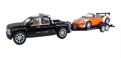 2 Vehiculos A Friccion Con Trailer Pickup Track