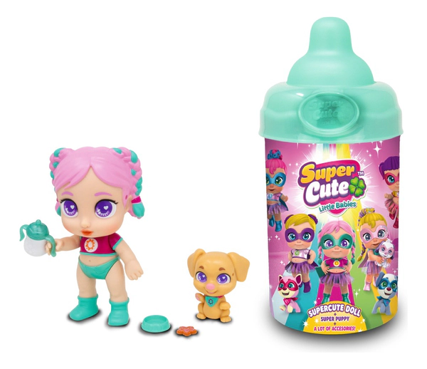 Super Cute Mamadera Con Mascota Mascara Y Accesorios Mini