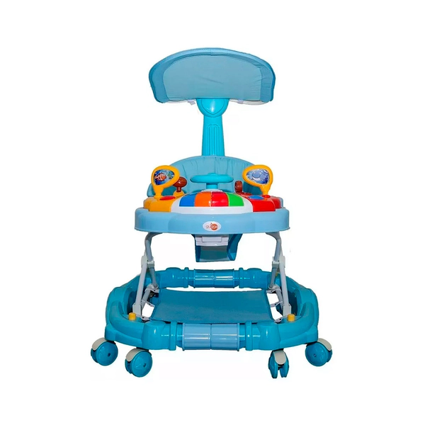Andador Mecedor Bebe Con Manija, Capota Y Juegos Didácticos Gugga CELESTE