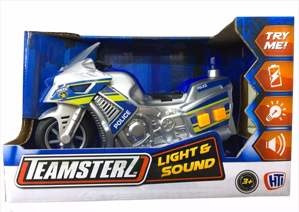 Moto De Policia Con Luz Y Sonido Teamsterz Original