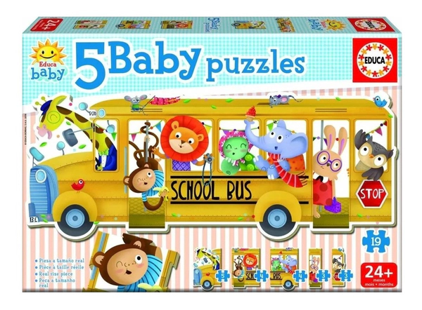 Rompecabezas Puzzle 5 Baby Educa Mod School Bus Envío Gratis