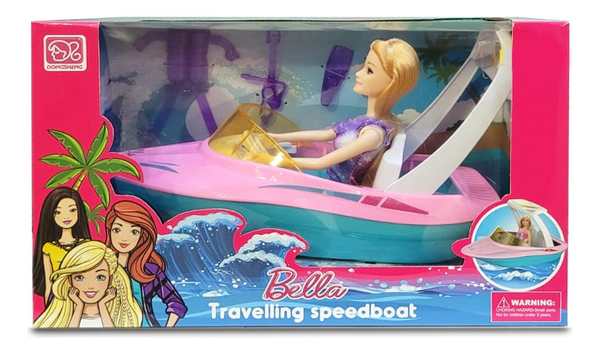 Muñeca Con Lancha De Juguete Y Accesorios Para Buceo