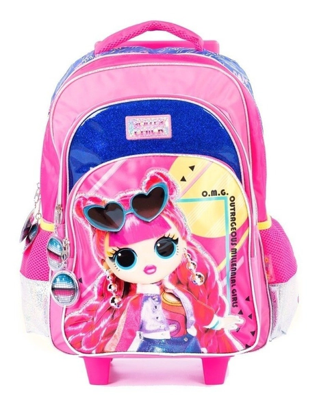 Mochila Lol Omg Surprise Con Carrito + Cartuchera De Regalo!