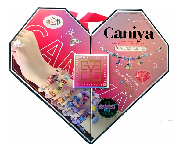 Set Bijouterie Corazon Rosa Completo Para Nenas 2688 Piezas