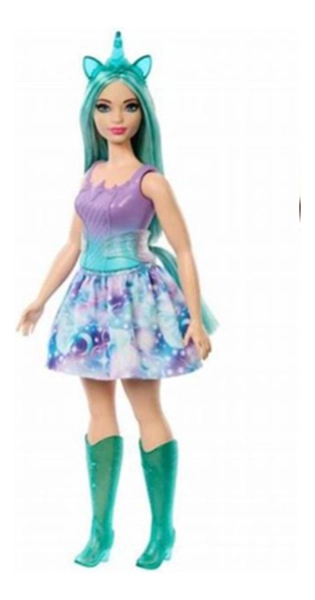 Barbie Fantasía Unicornio Falda De Ensueño Azul Mattel