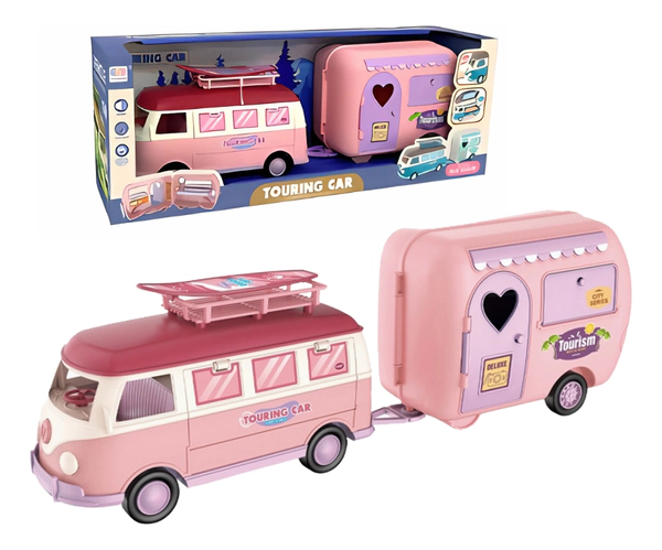 Casa Rodante Autobus Caravana Rosa Con Luz Y Sonido