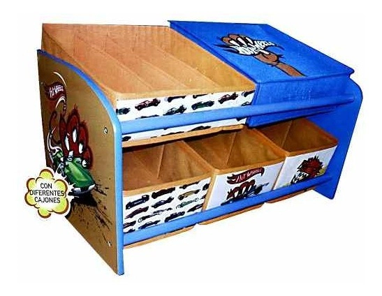 Organizador De Juguetes 5 Cajones Diseño Hot Wheels Origina