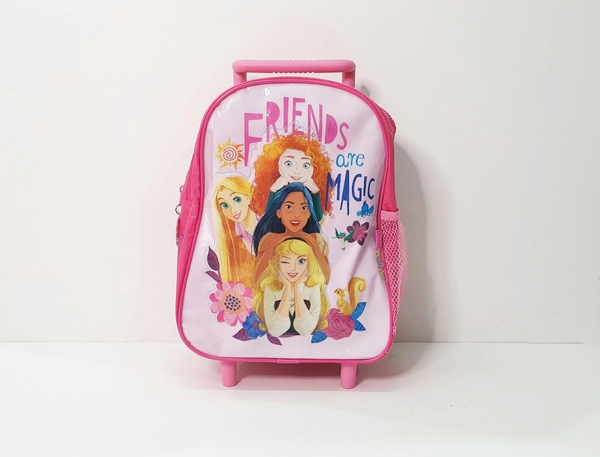 Mochila Con Carro Princesas Friends 12 Pulgadas Wabro