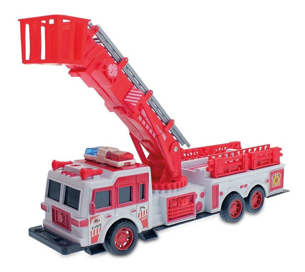 Camión De Bomberos A Fricción 30 Cm Con Escalera Movible