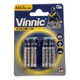 Pilas Aaa Alcalinas Vinnic Blister Cerrado X 4 Unidades Bp4