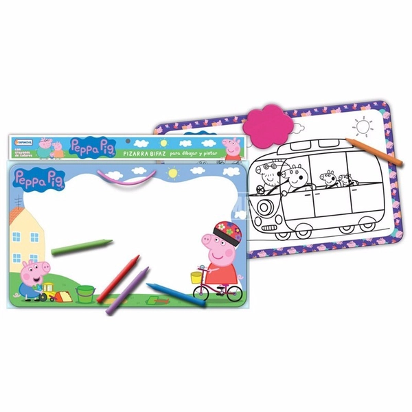 Pizarra Bifaz Peppa Pig Dibujar Y Pintar Tapimovil Original