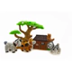 Set Animalitos De Juguete Con Cabaña Tipo Playmobil