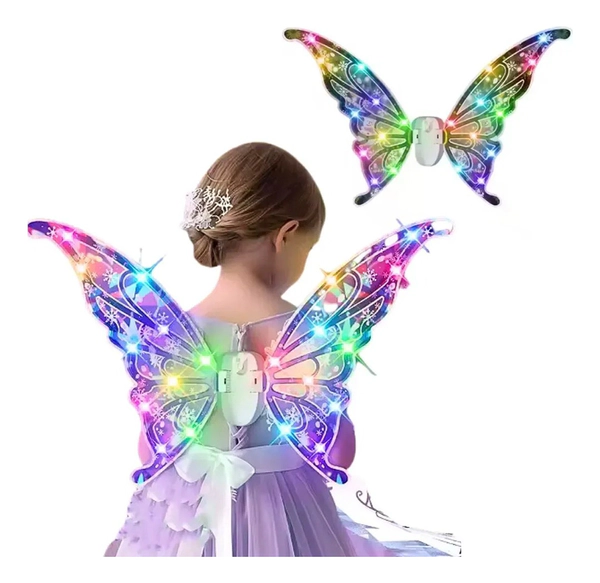 Alas De Mariposa Con Movimiento Ilumina En La Oscuridad