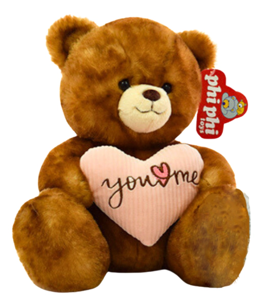 Peluche De Oso Sentado Con Corazon 25cm De Altura