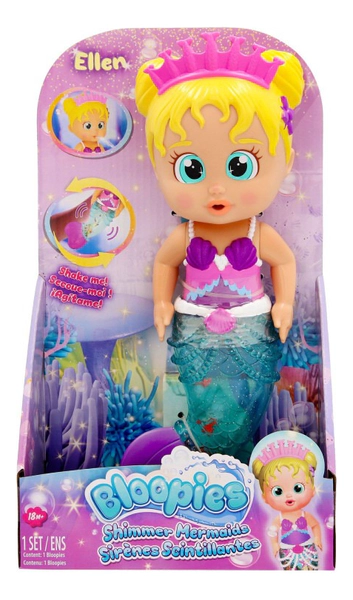 Muñeca Bloopies Shimmer Mermaids Con Cola Brillante Y Corona